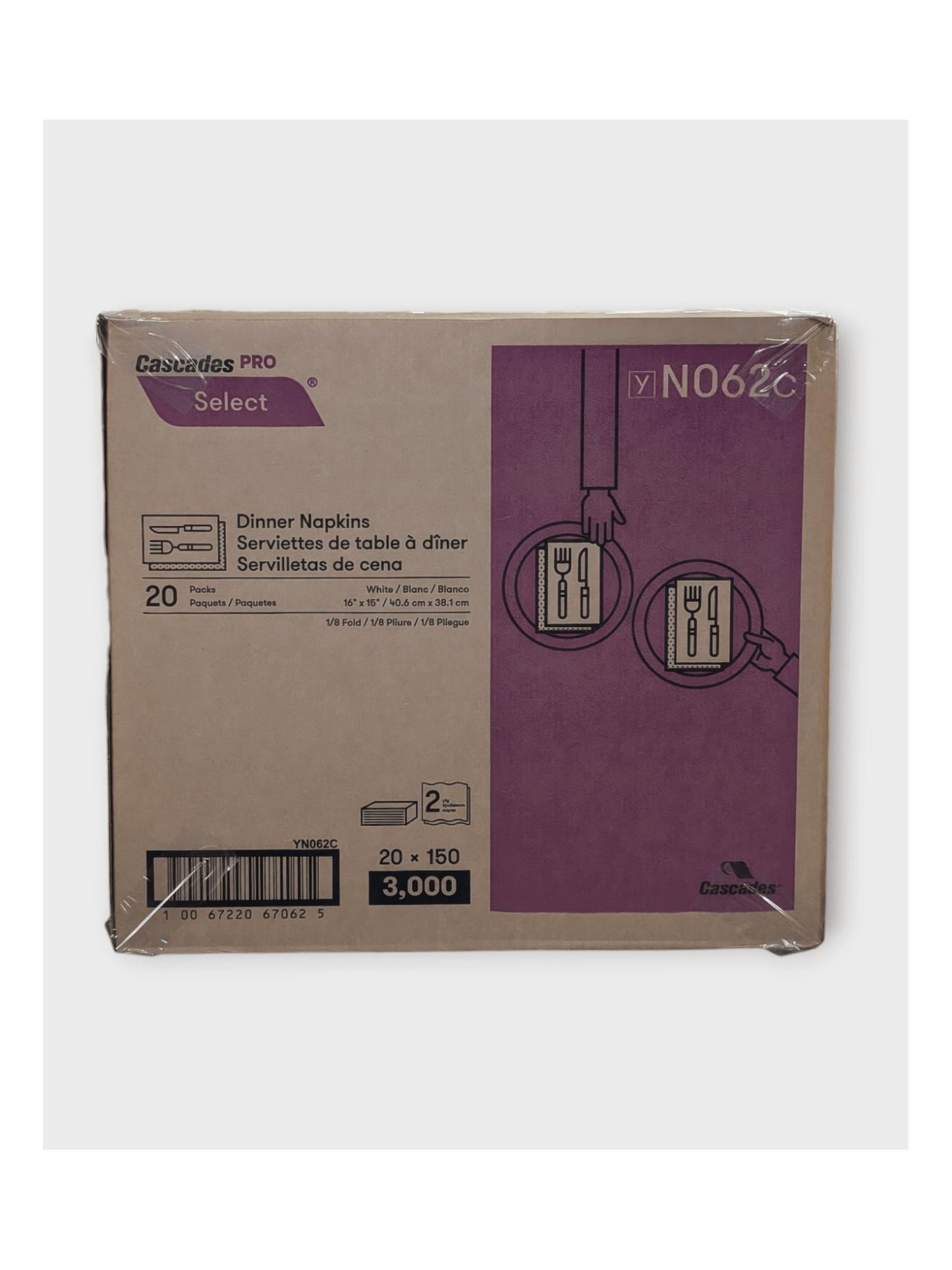 2 Ply Dinner Napkins Cascade 3000/ctn