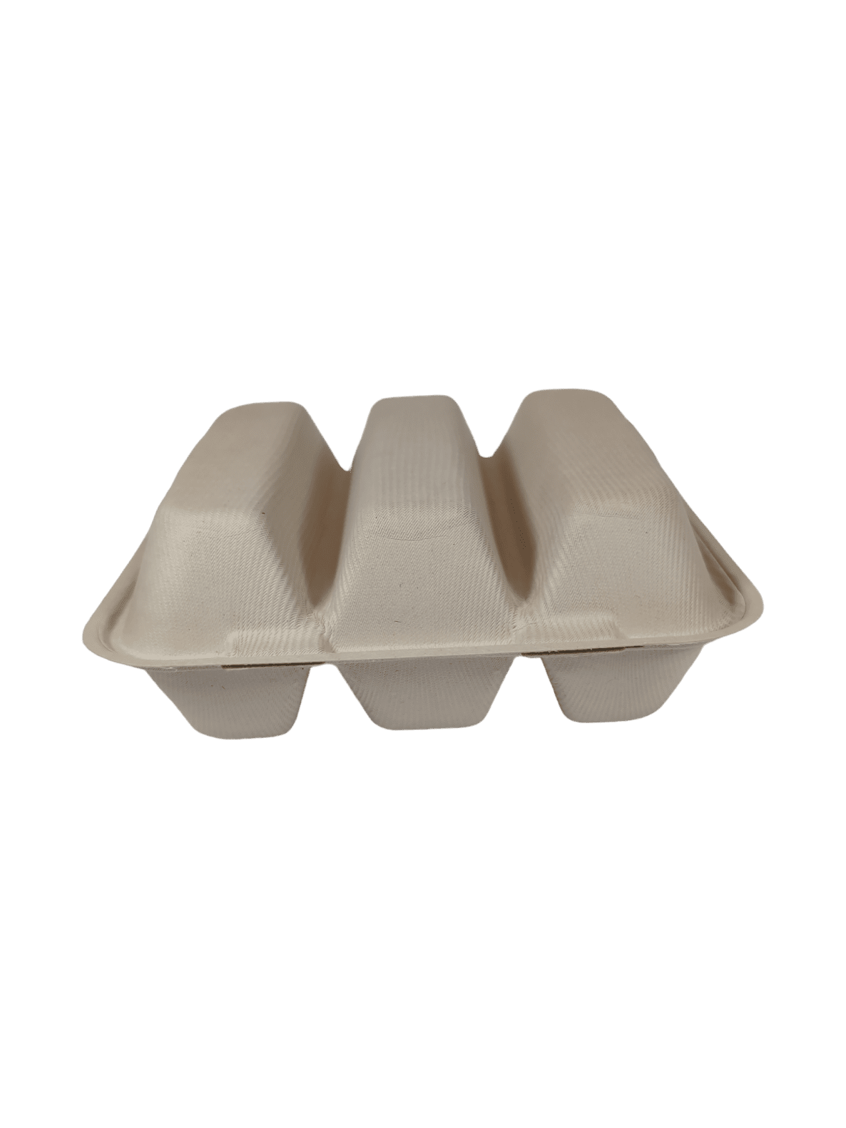 3 Compartment Taco Box Hinged - Compostable PFAS Free - 300/ctn