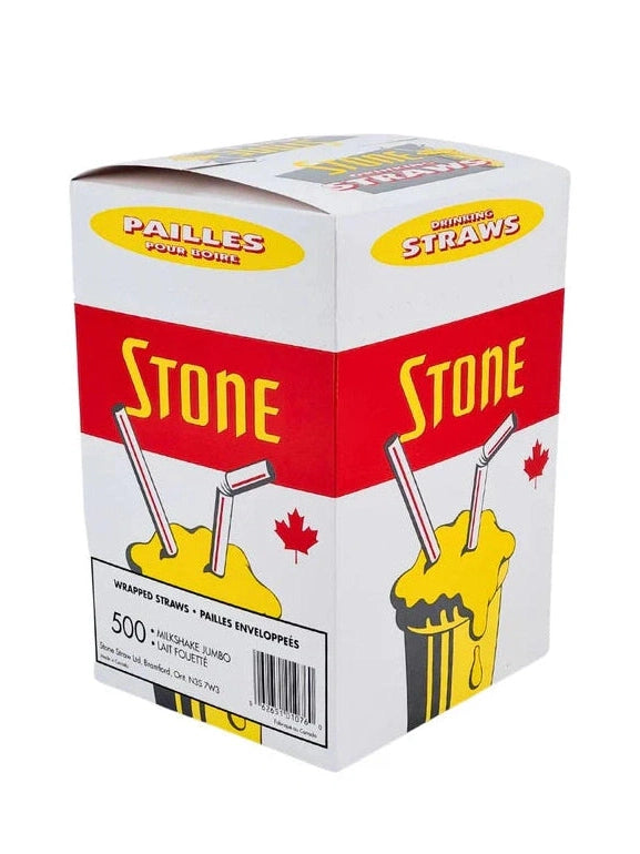 8" Wrapped Milkshake Straw White 500/pk