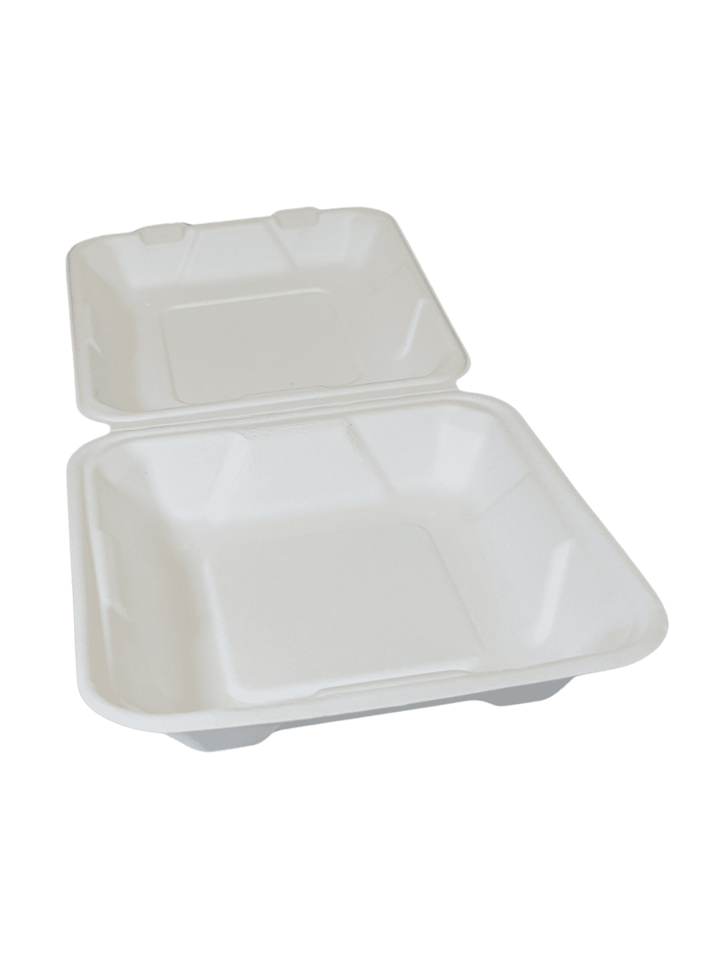 Bagasse Hinged Container 8x8 biodegradable 200/ct