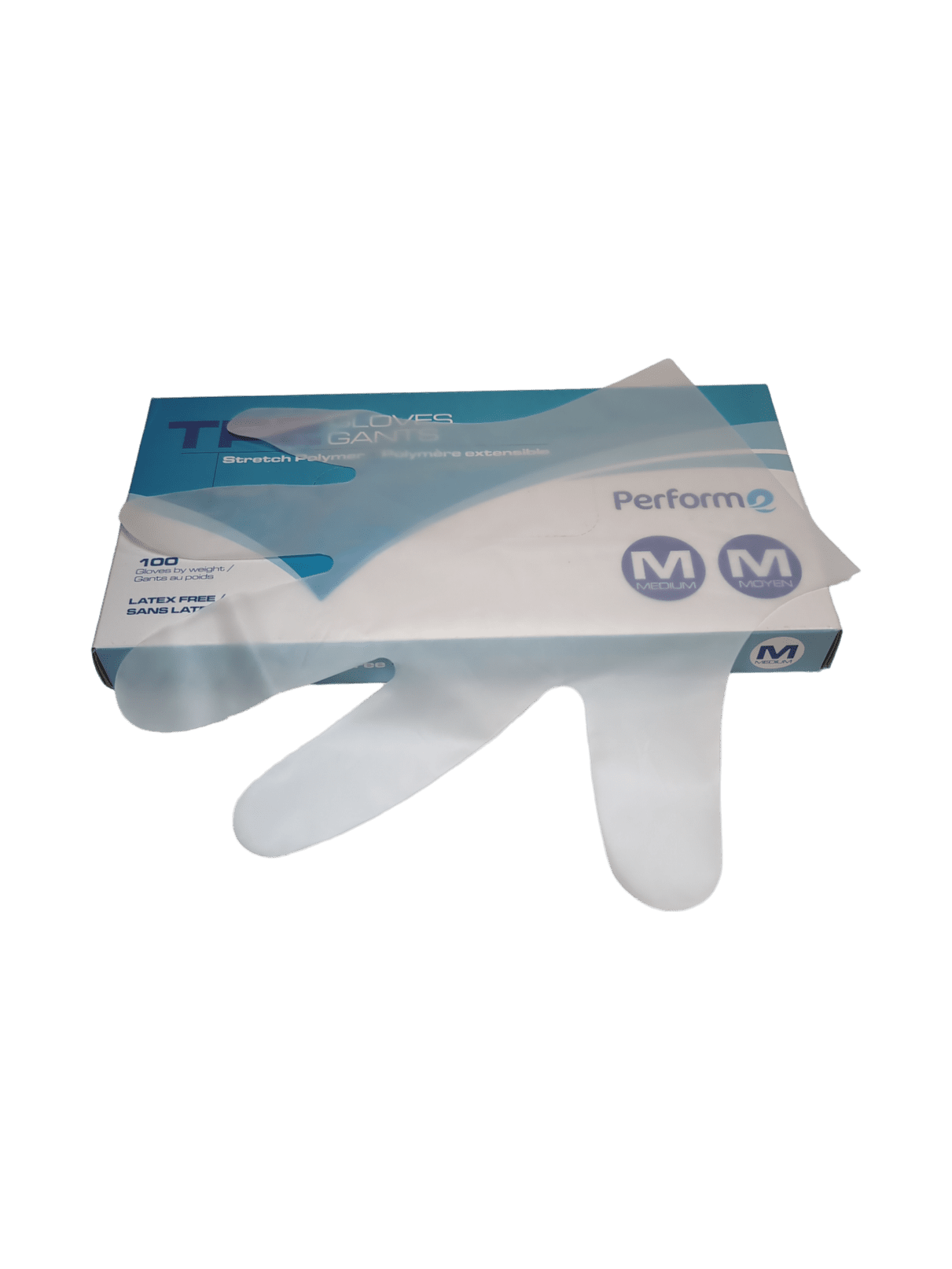 Hybrid Poly Gloves Medium Powder Free 100/pk