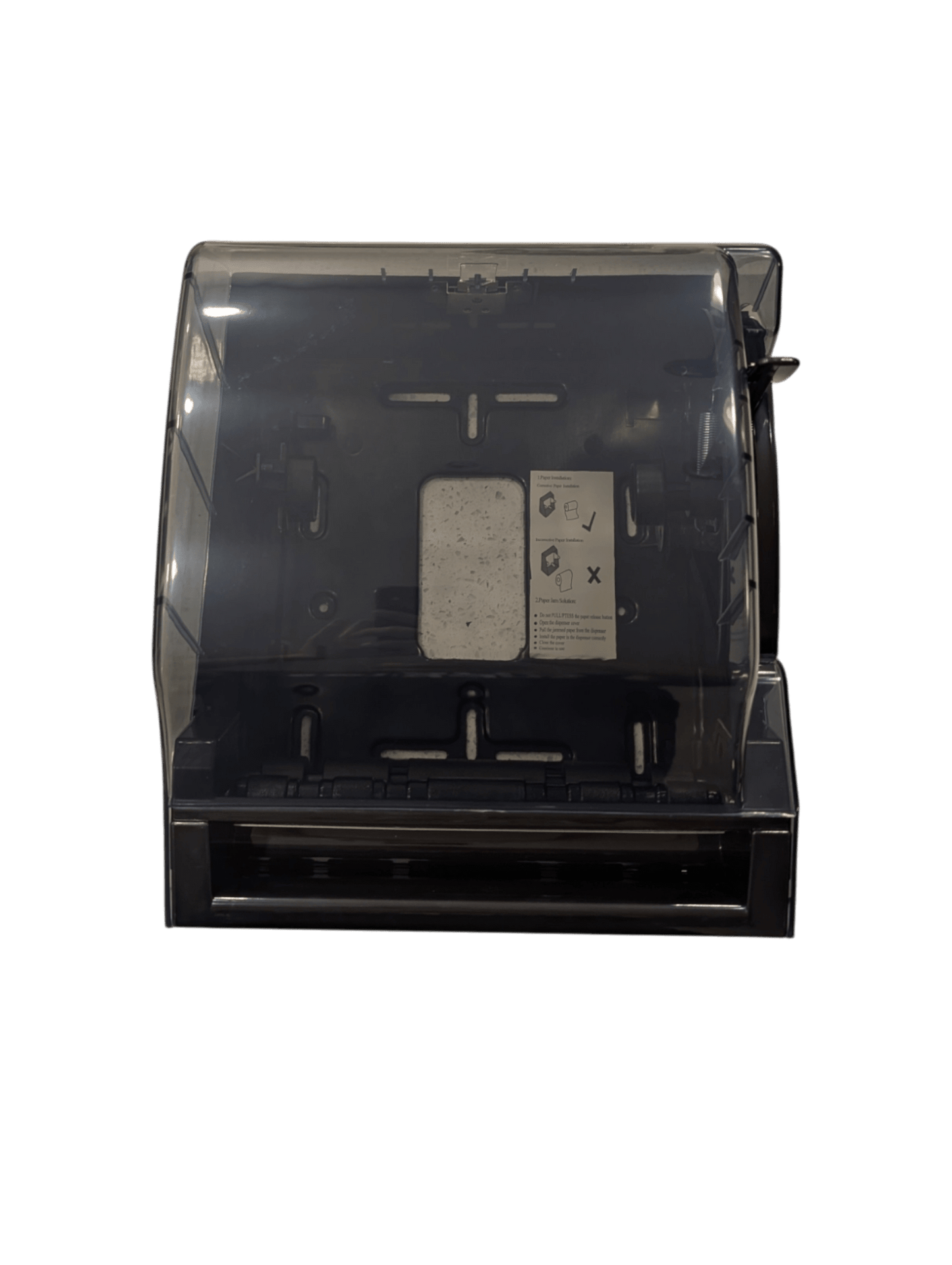 Lever Style Hand Towel Dispenser Black Transparent Each