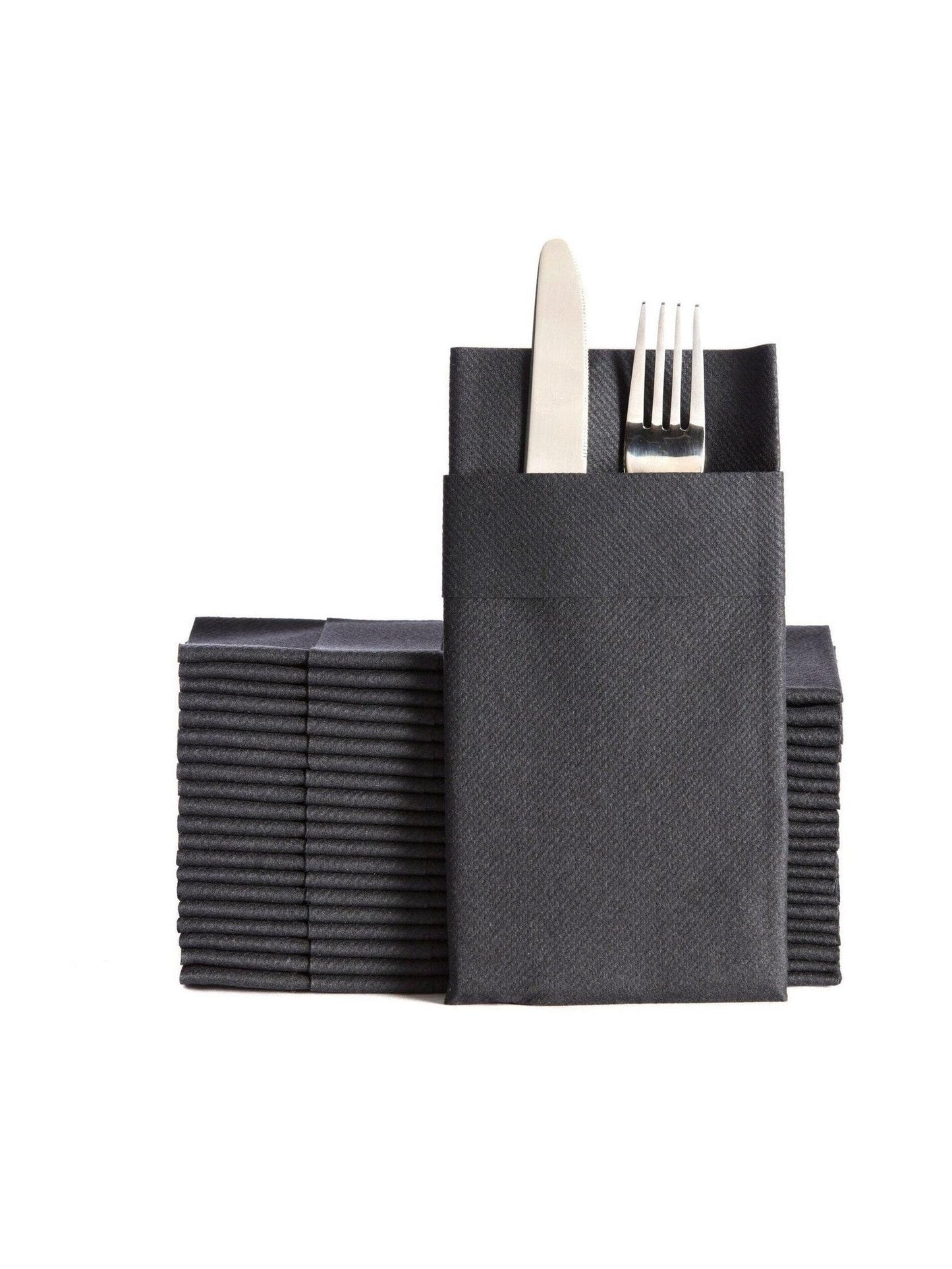 Linen Like Pocket Fold Black 504/ctn