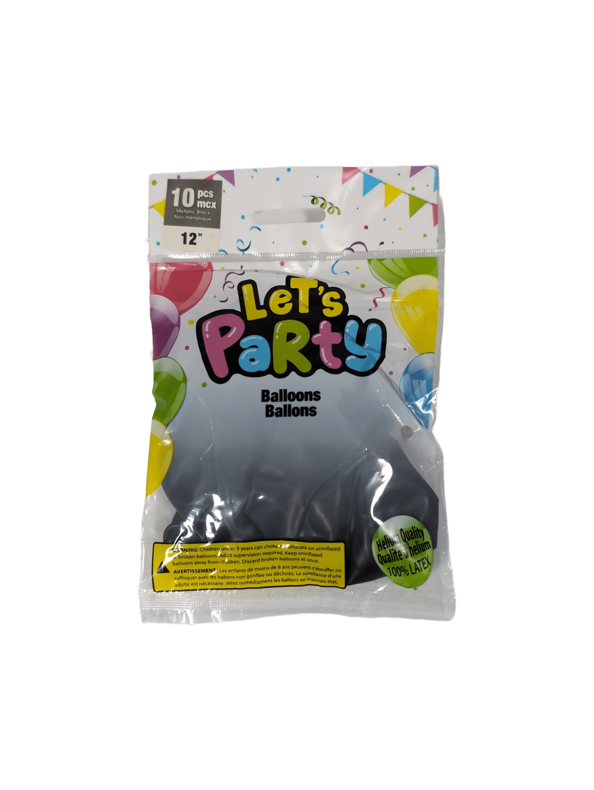 Metallic Black 12" Balloon 10/pk