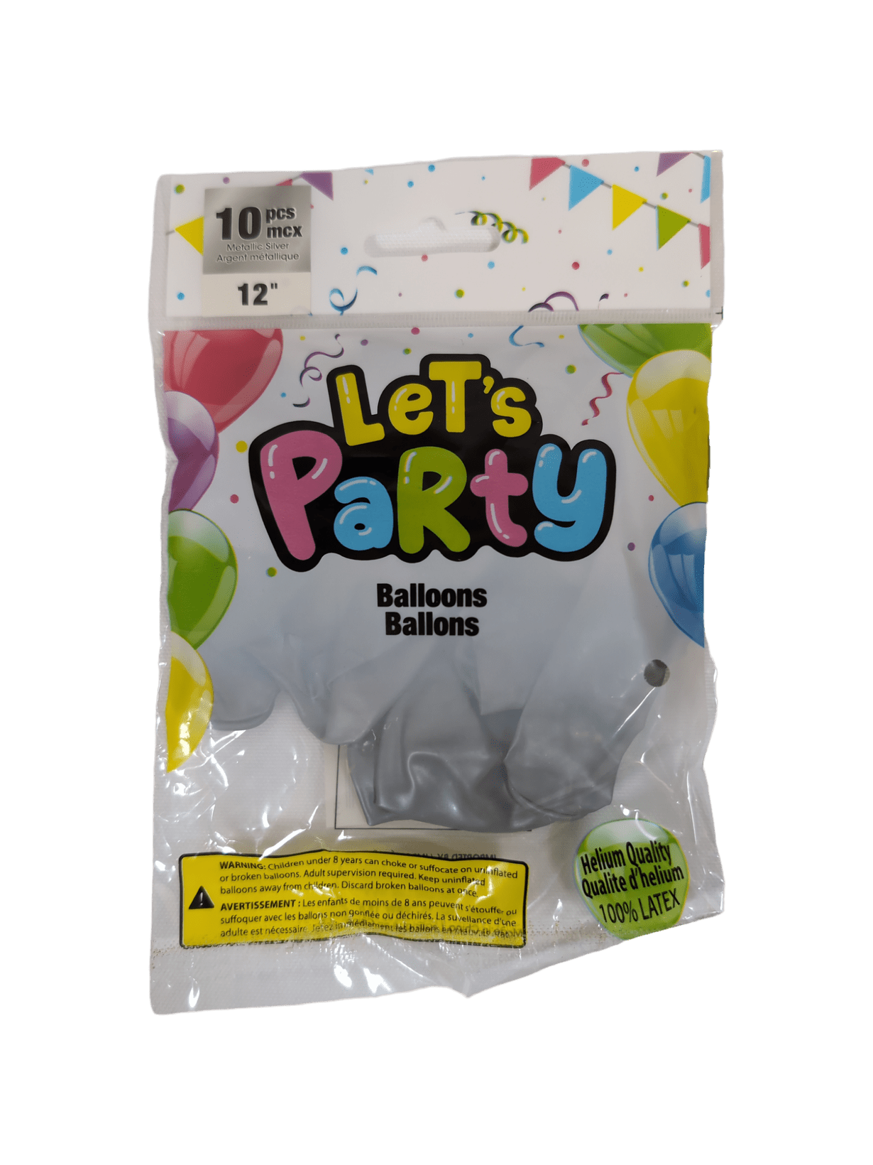 Metallic Silver 12" Balloon 10/pk