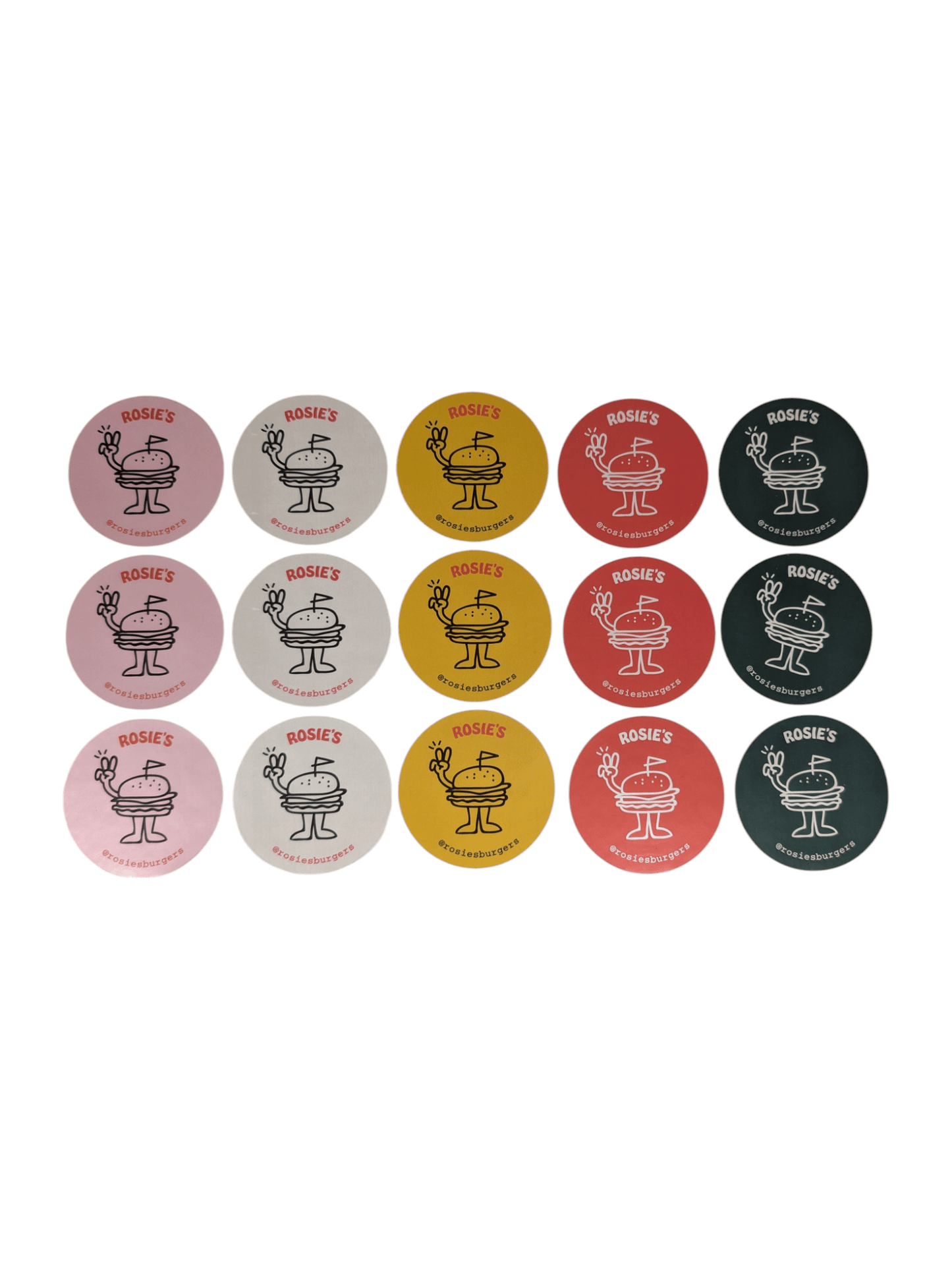 Rosie’s 2.5" Round Stickers - 5 roll colour pack 1000/roll