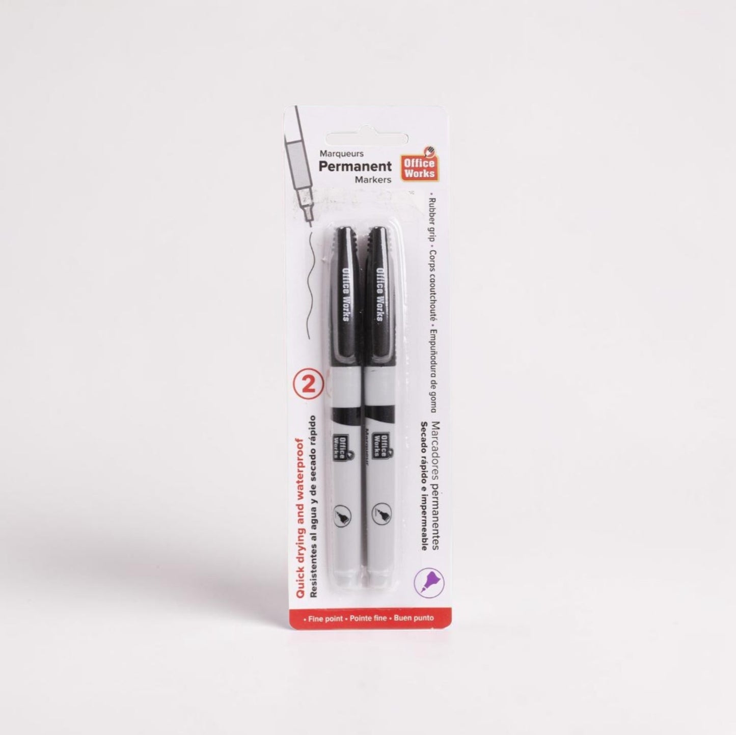 Permanent Marker Black Extra Fine Point 2/pk