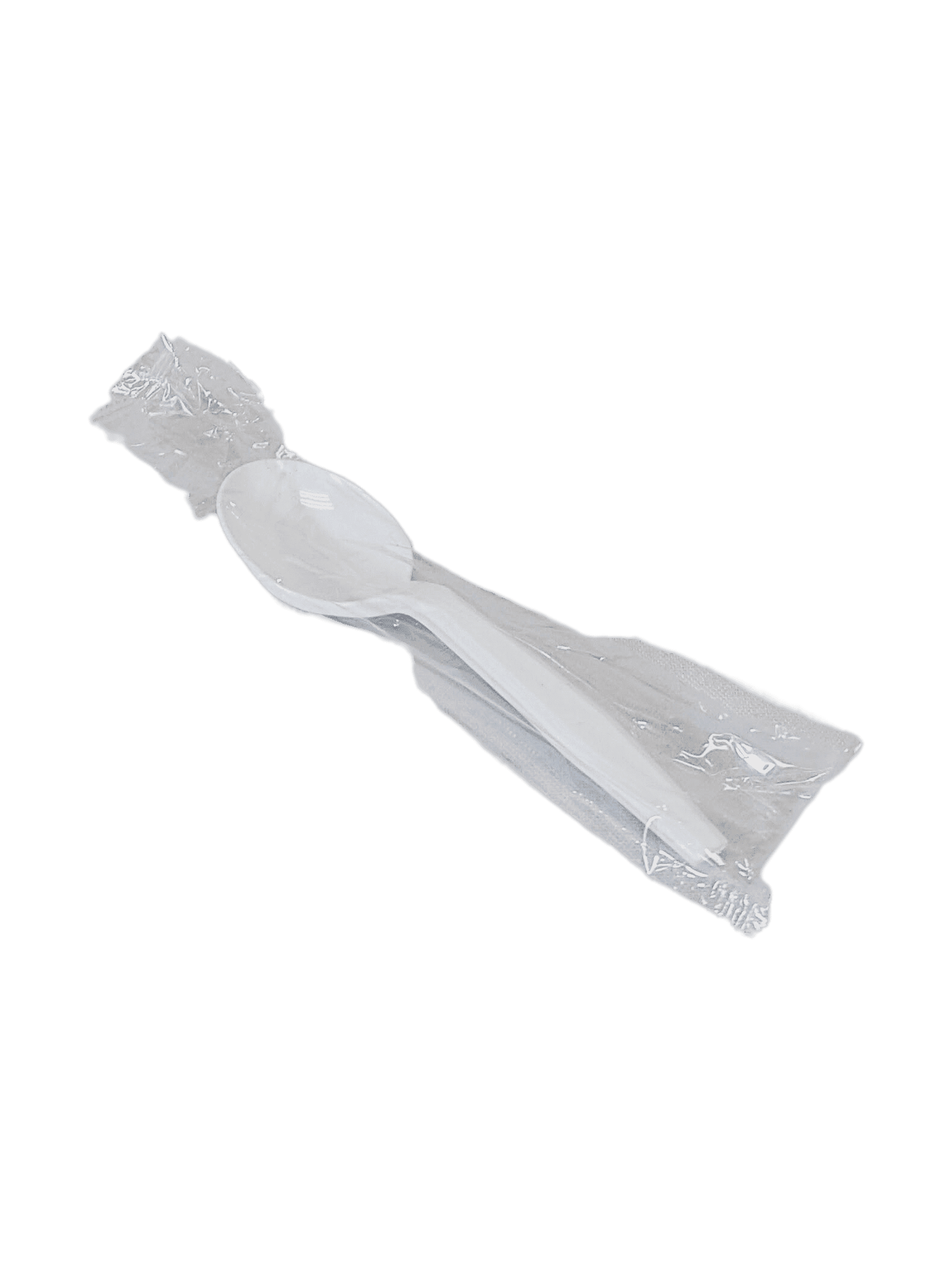 Spoon Wrapped White Plastic 1000/ctn