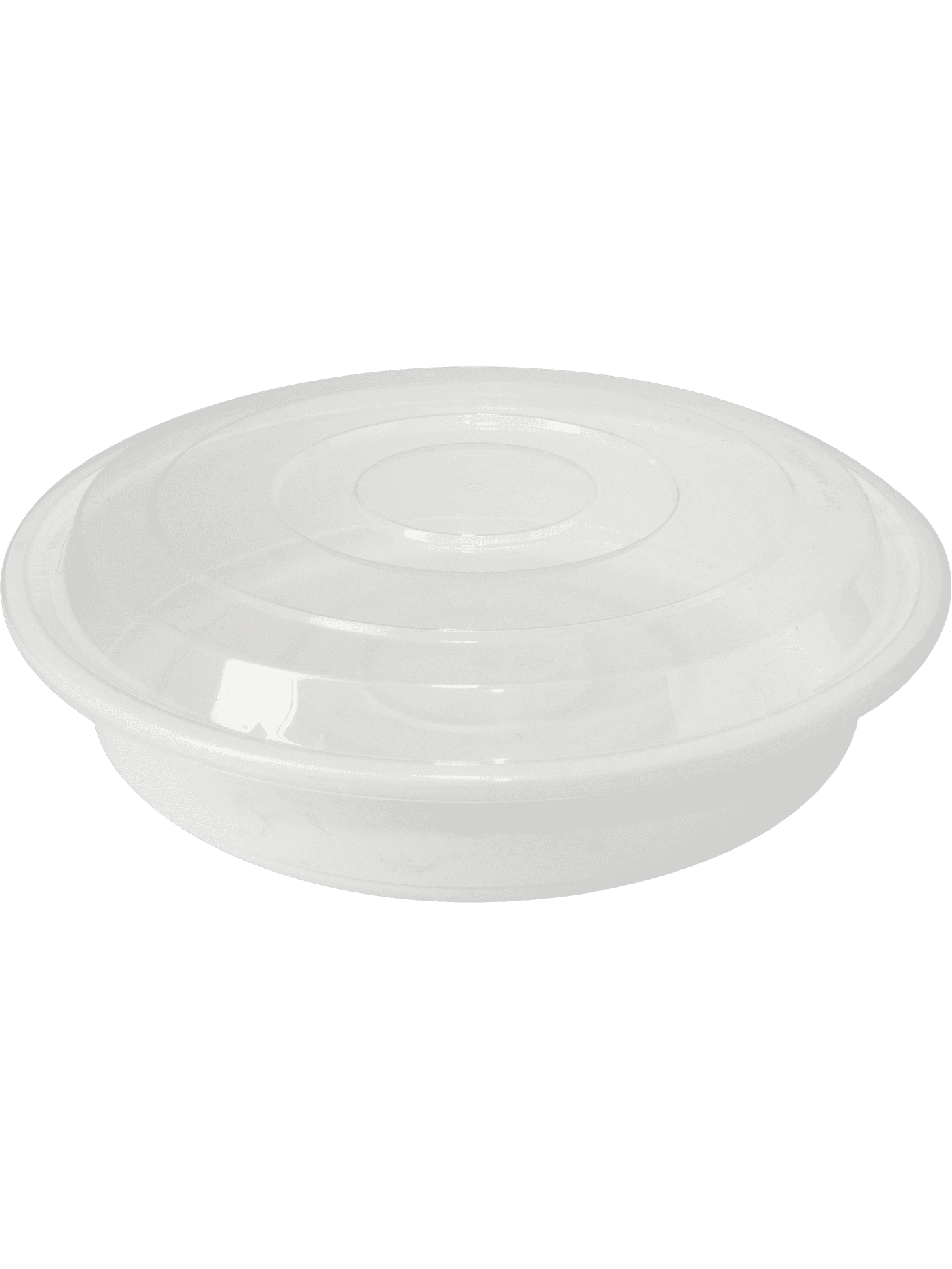 White Microwave container 7” Round with clear lid - 24oz. 150/ct