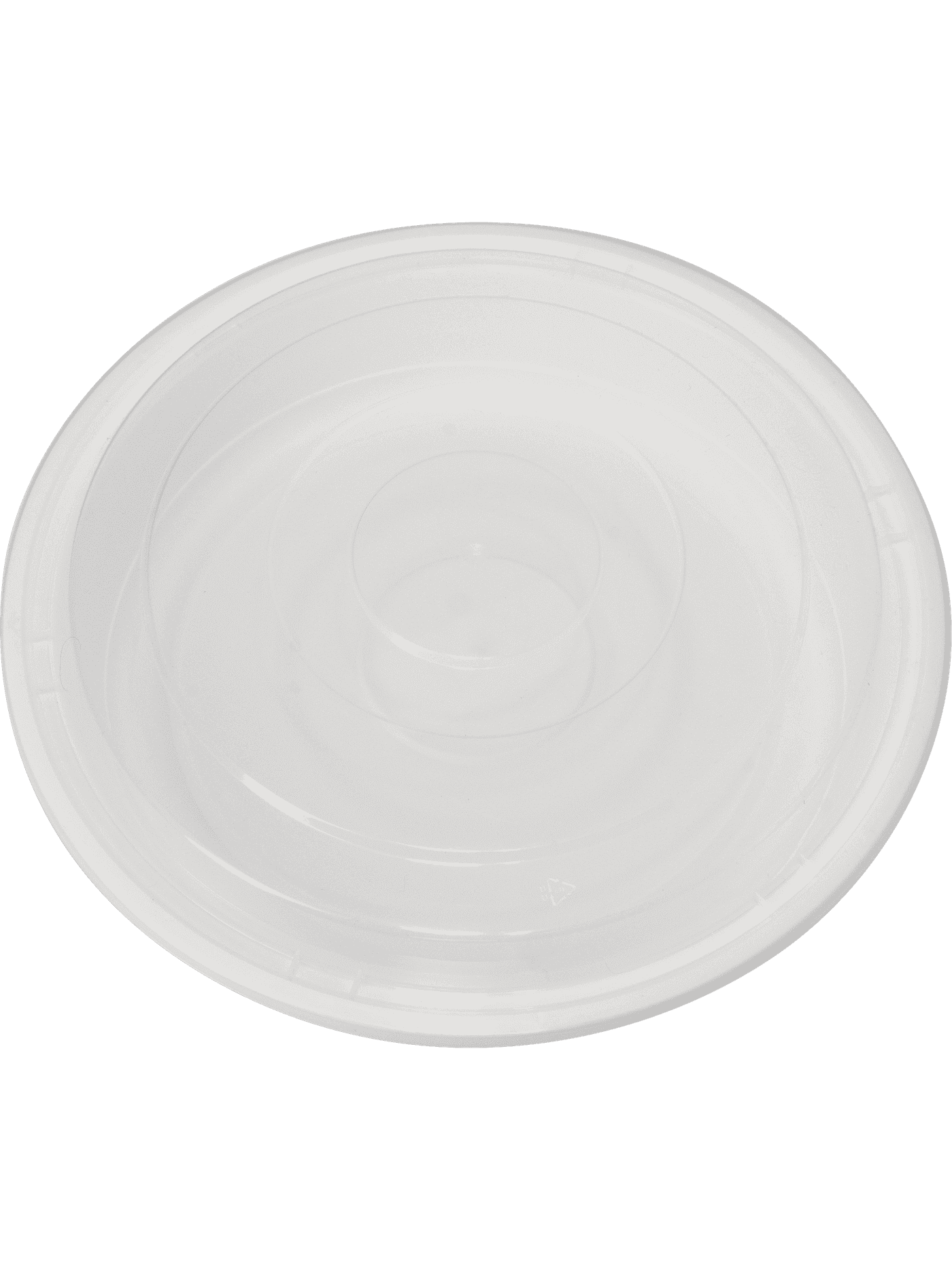 White Microwave container 9” Round with clear lid - 48oz. 150/ct