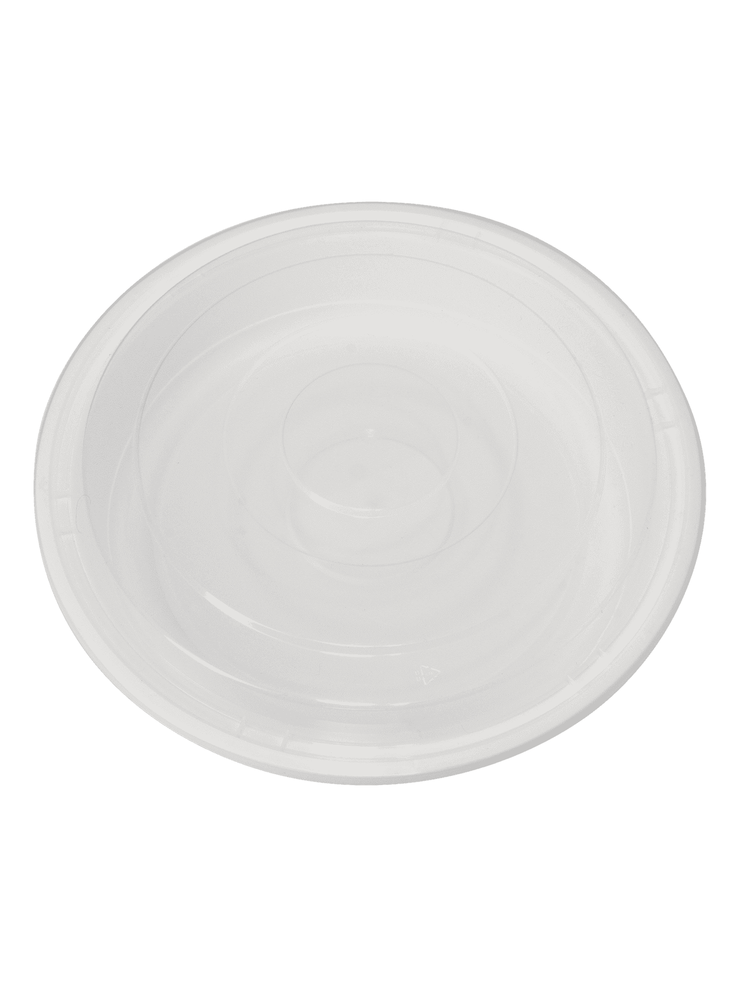 White Microwave container 9” Round with clear lid - 48oz. 150/ct