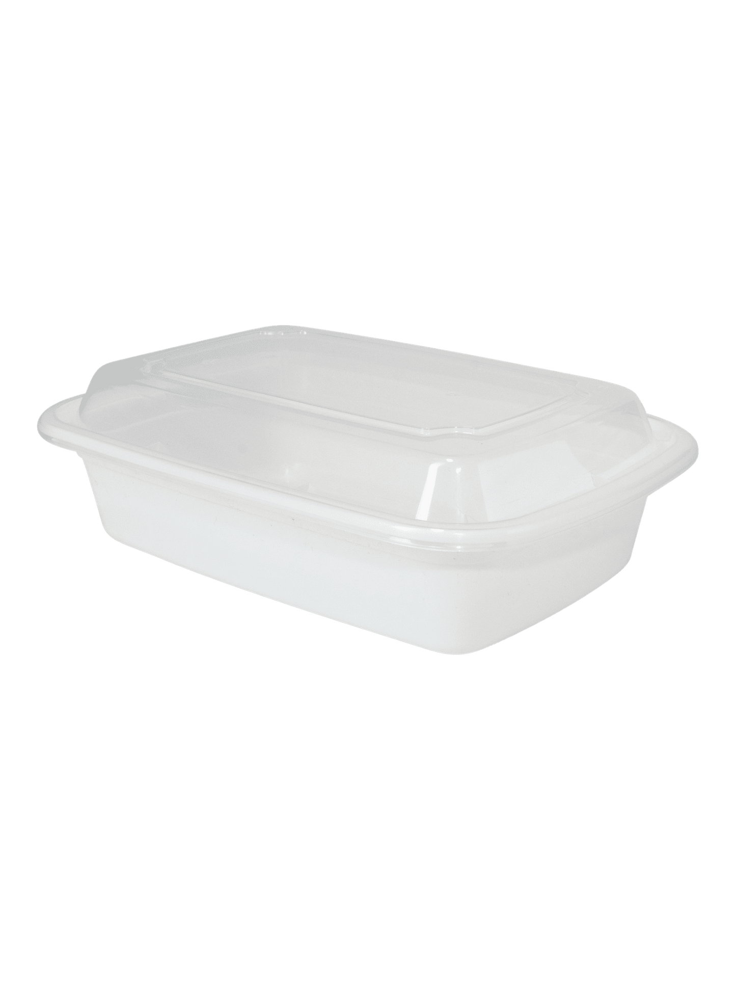 White Microwave container with clear lid 8x6” - 38oz. 150/ct