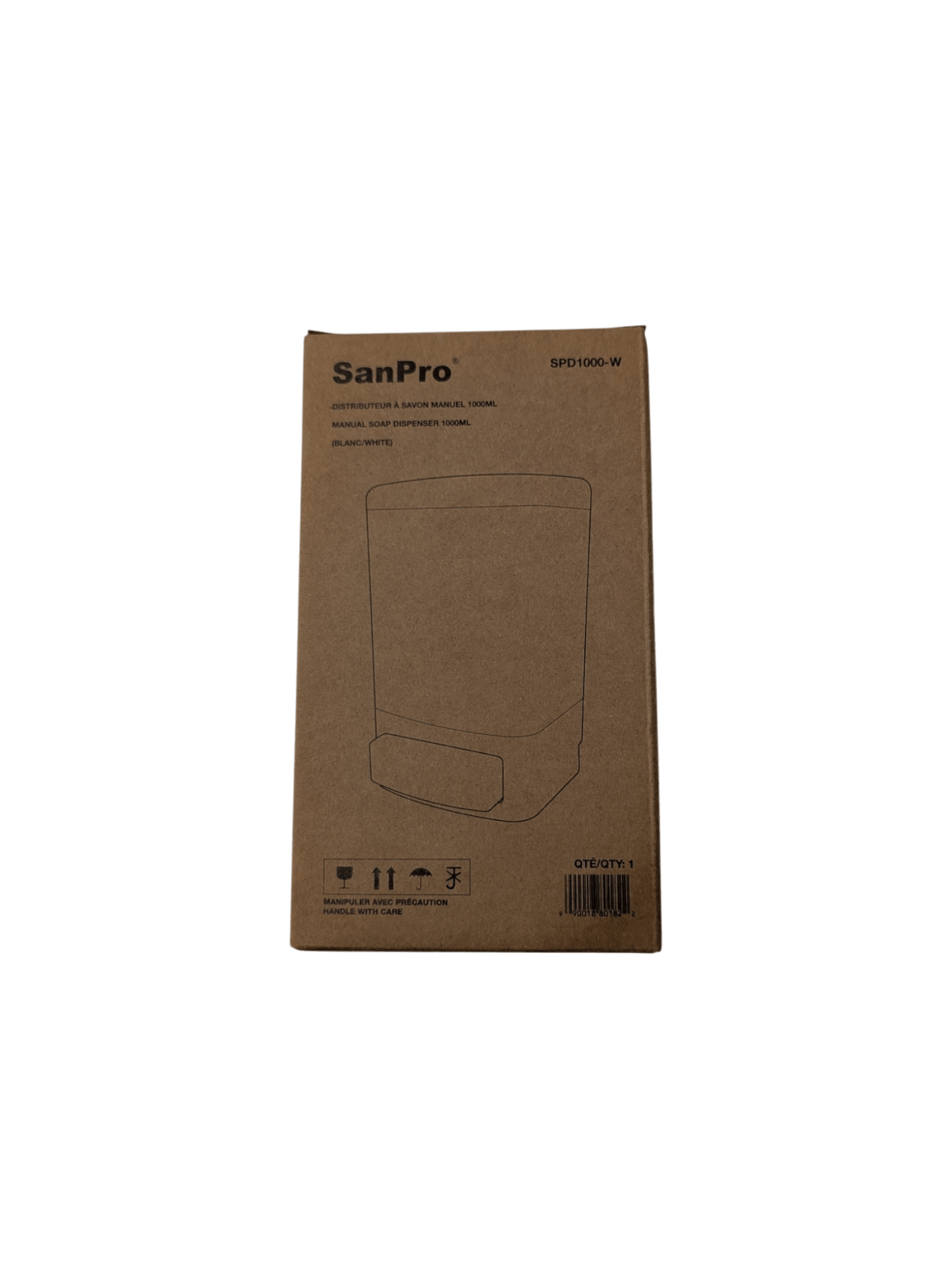 White Push Button Soap Dispenser 1000ml Each