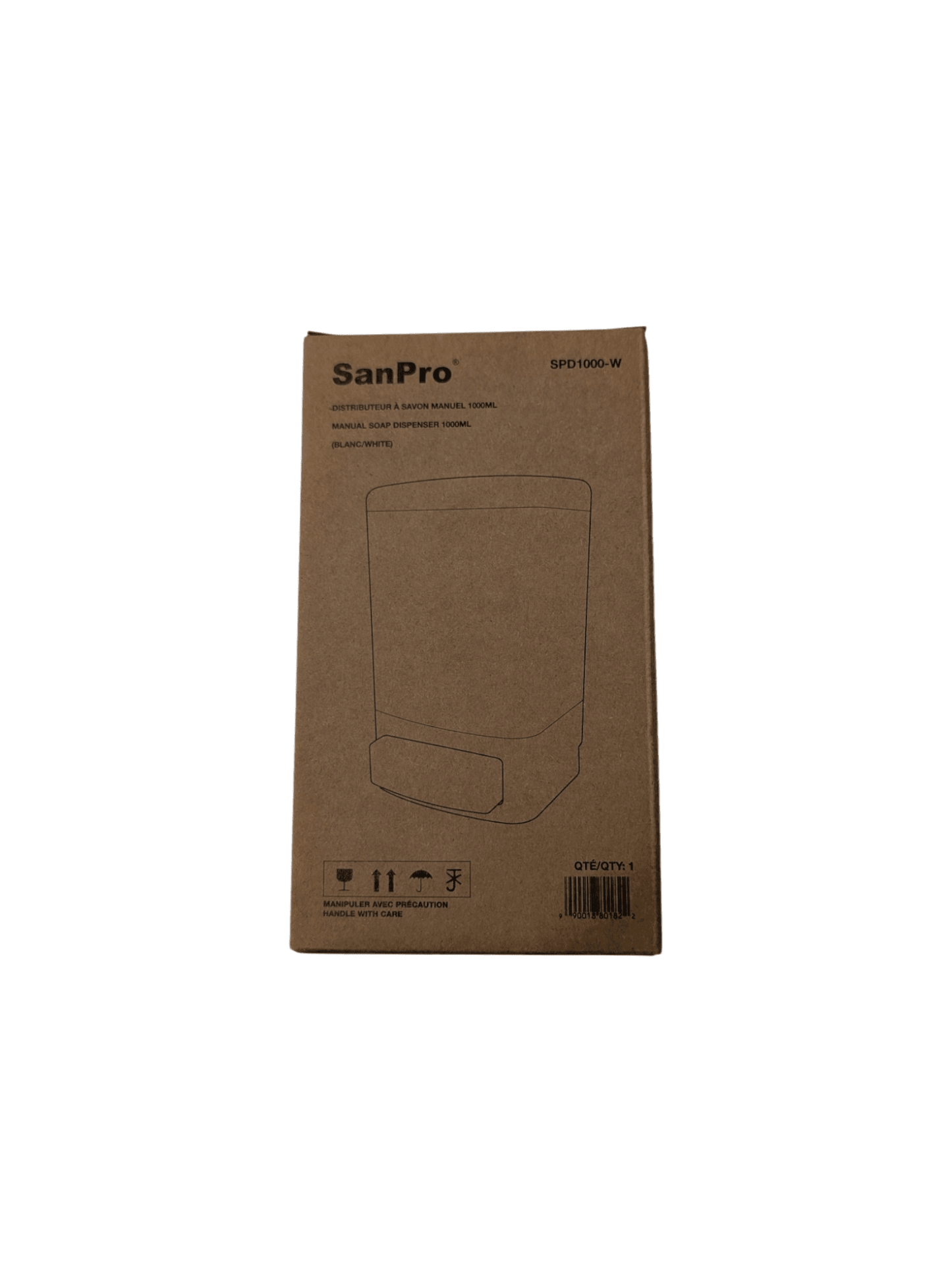White Push Button Soap Dispenser 1000ml Each