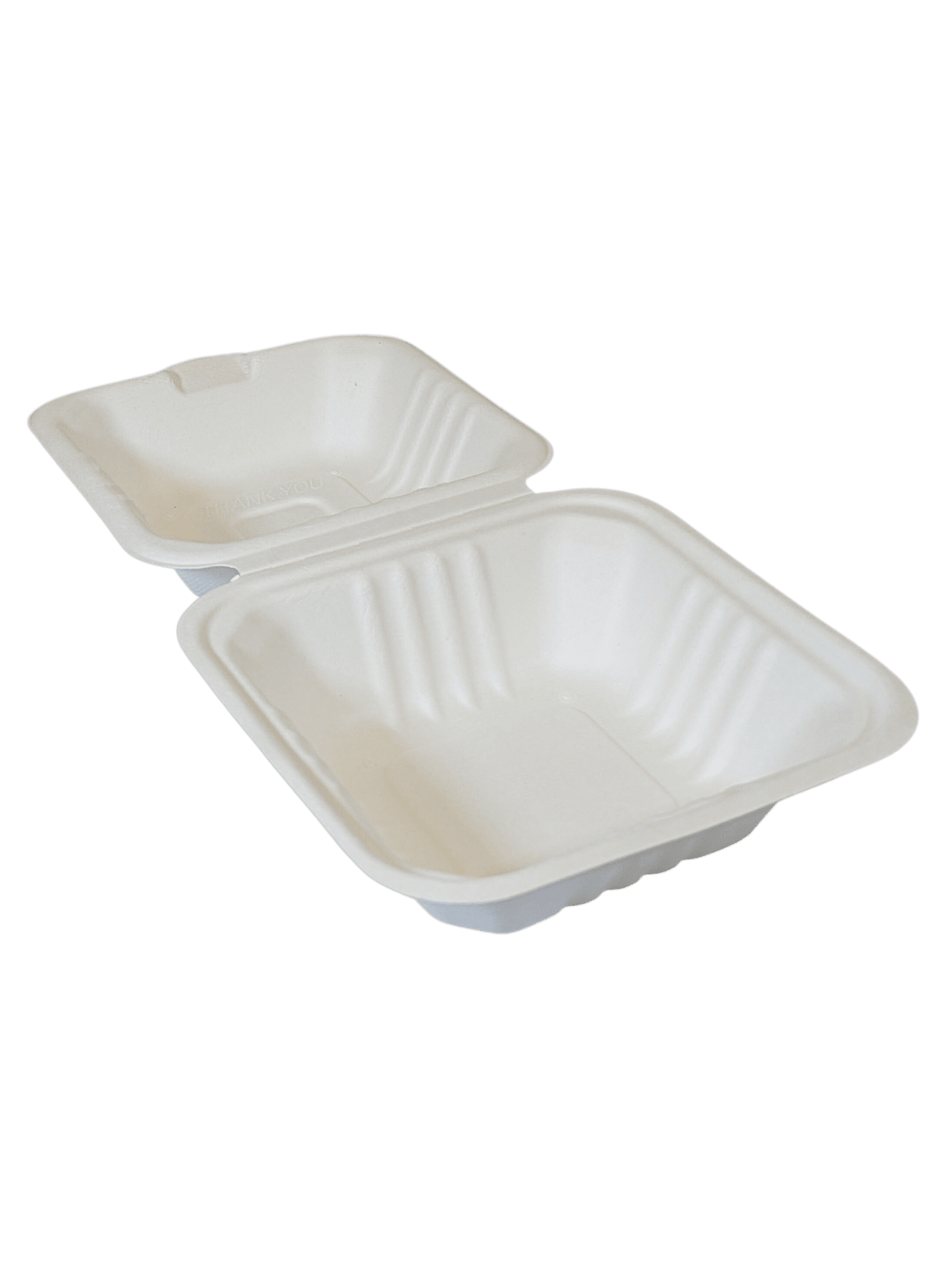Bagasse Hinged Container 6x6 biodegradable 400/ct