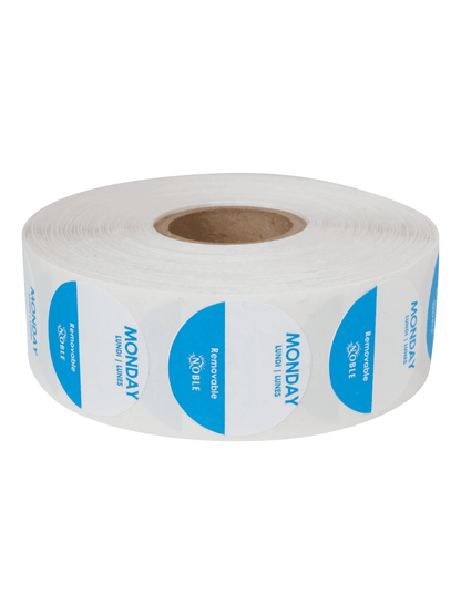1” Removable Day dot labels Monday 2000/roll