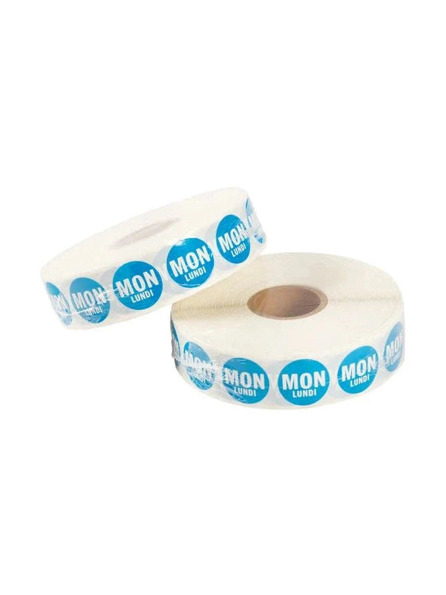 1” Removable Day dot labels Monday