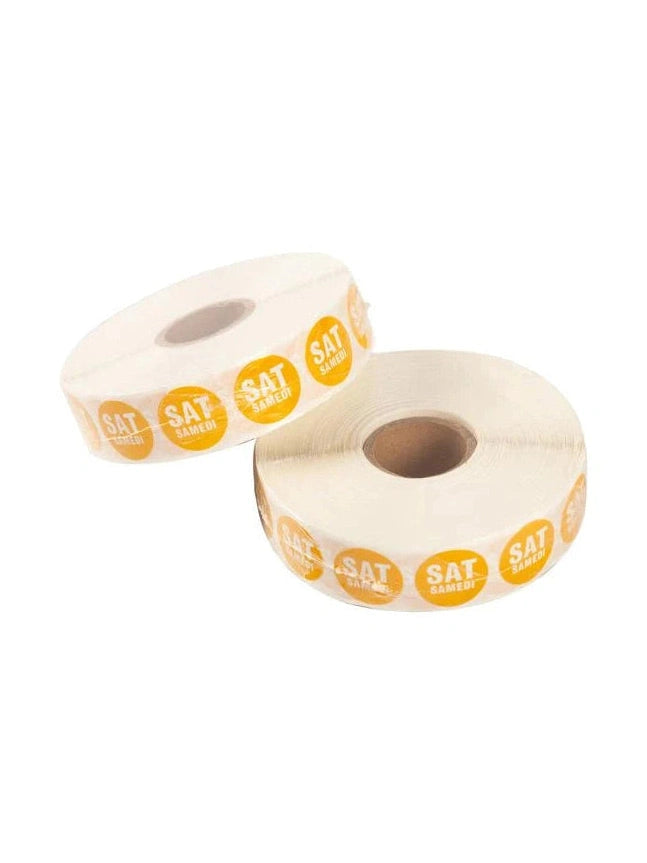 1” Removable Day dot labels Saturday