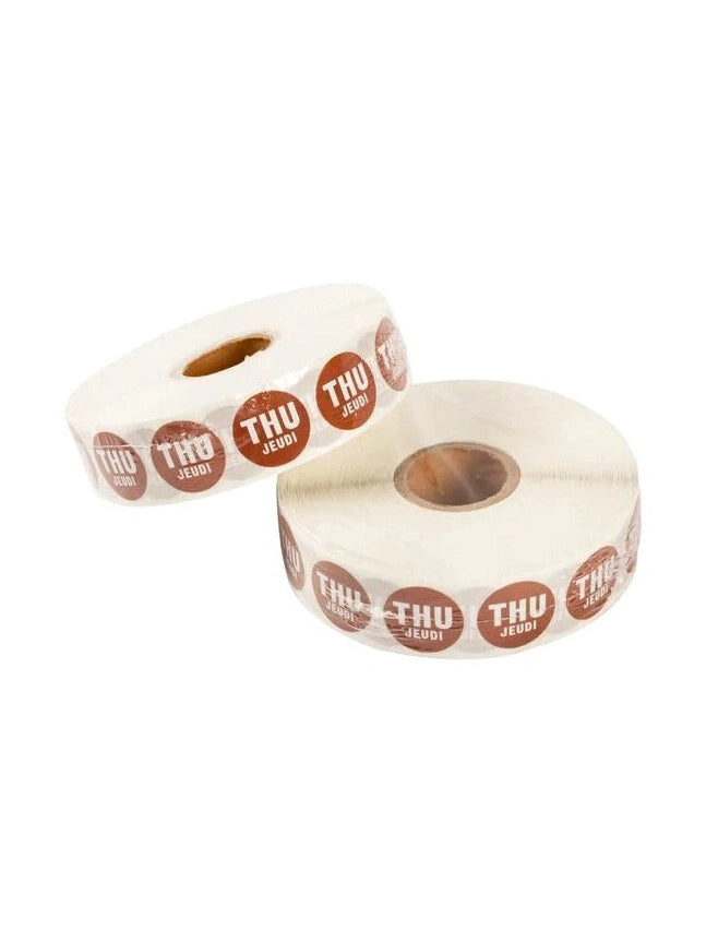 1” Removable Day dot labels Thursday
