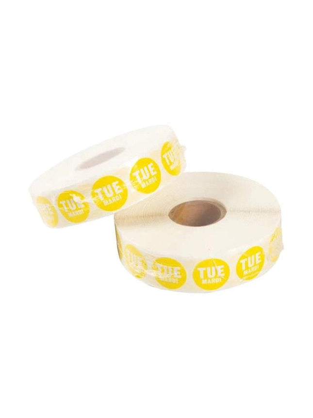 1” Removable Day dot labels Tuesday