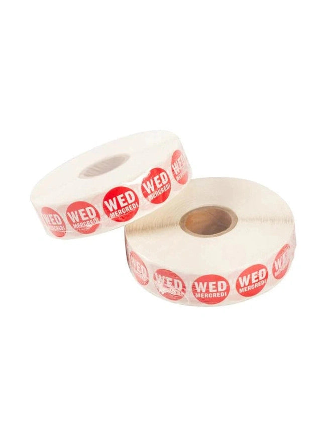 1” Removable Day dot labels Wednesday