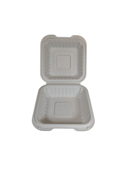 6 x 6 Plastic Hinged Container White 400/ctn