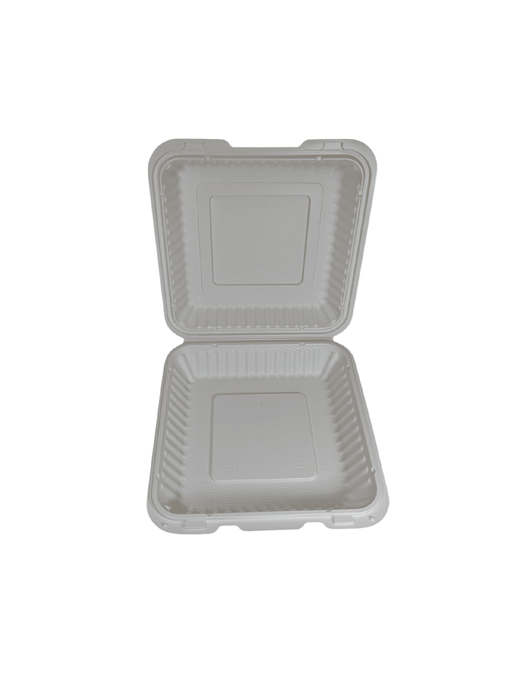 9 x 9 Plastic Hinged Container White 150/ctn