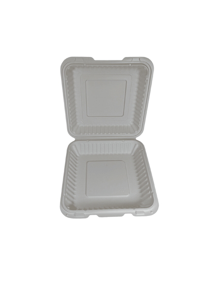 9 x 9 Plastic Hinged Container White 150/ctn