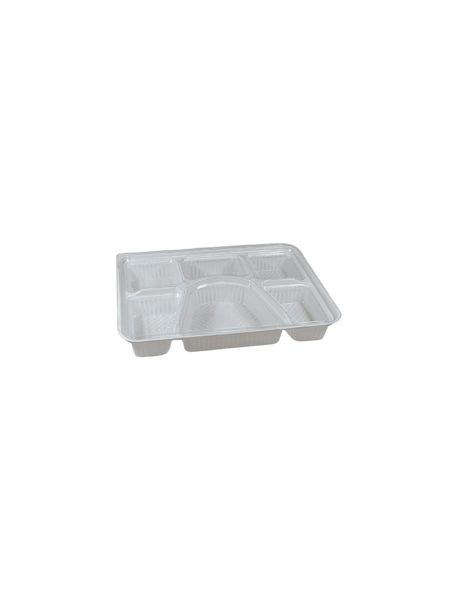 Bento Box 6 Compartment Tray with Lid 10.5 x 8.25" 100/sets