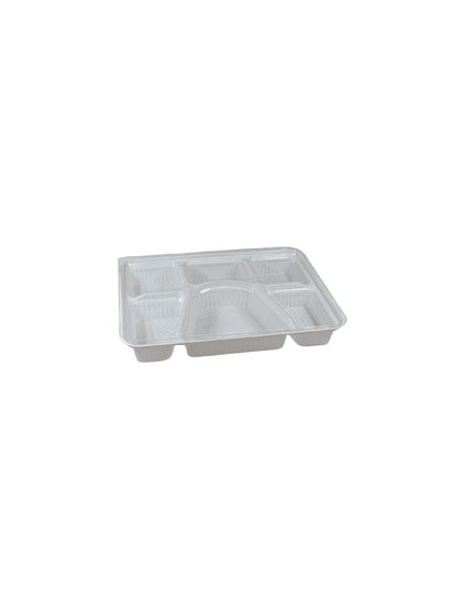 Bento Box 6 Compartment Tray with Lid 10.5 x 8.25" 100/sets