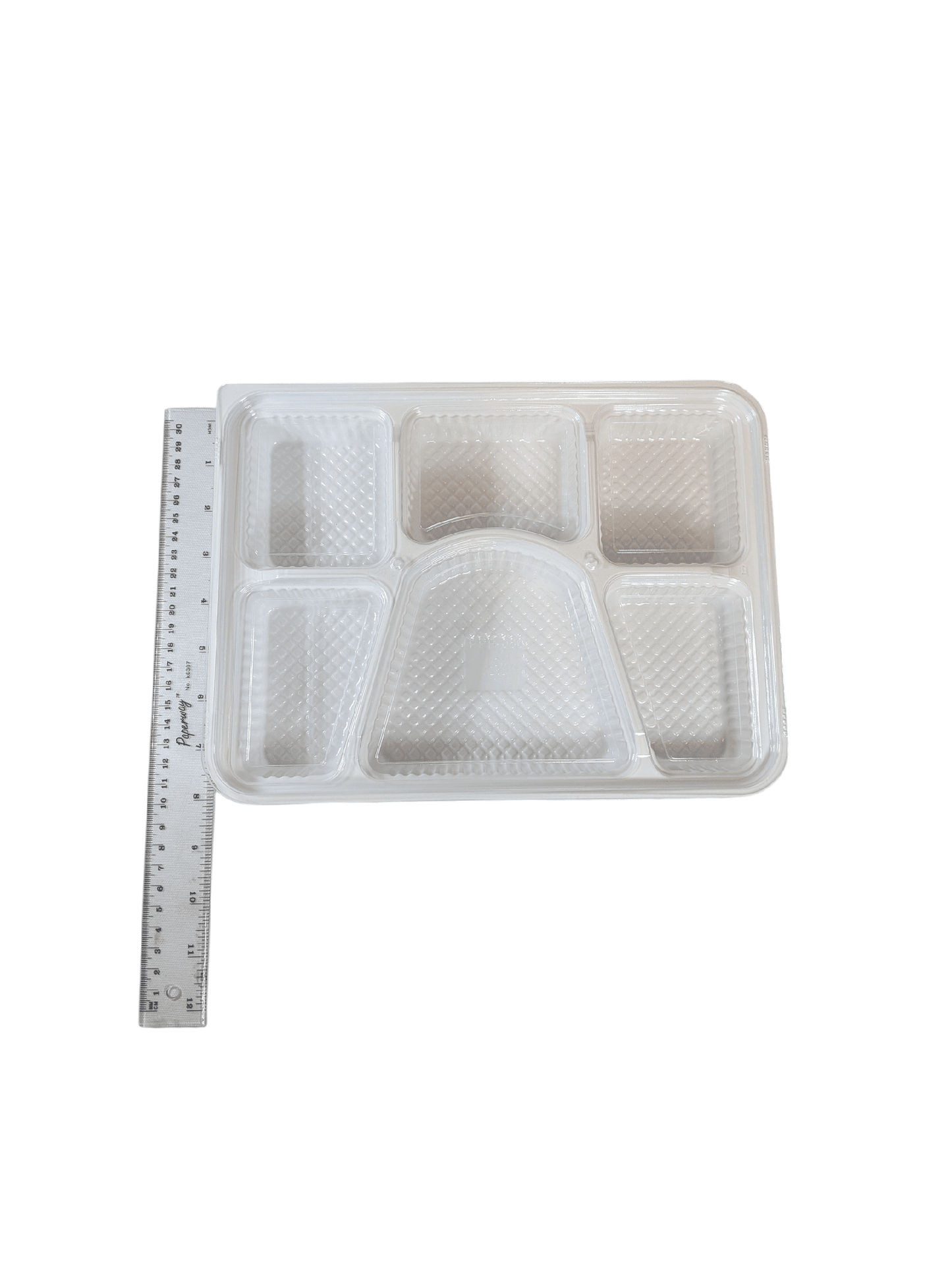 Bento Box 6 Compartment Tray with Lid 10.5 x 8.25" 100/sets