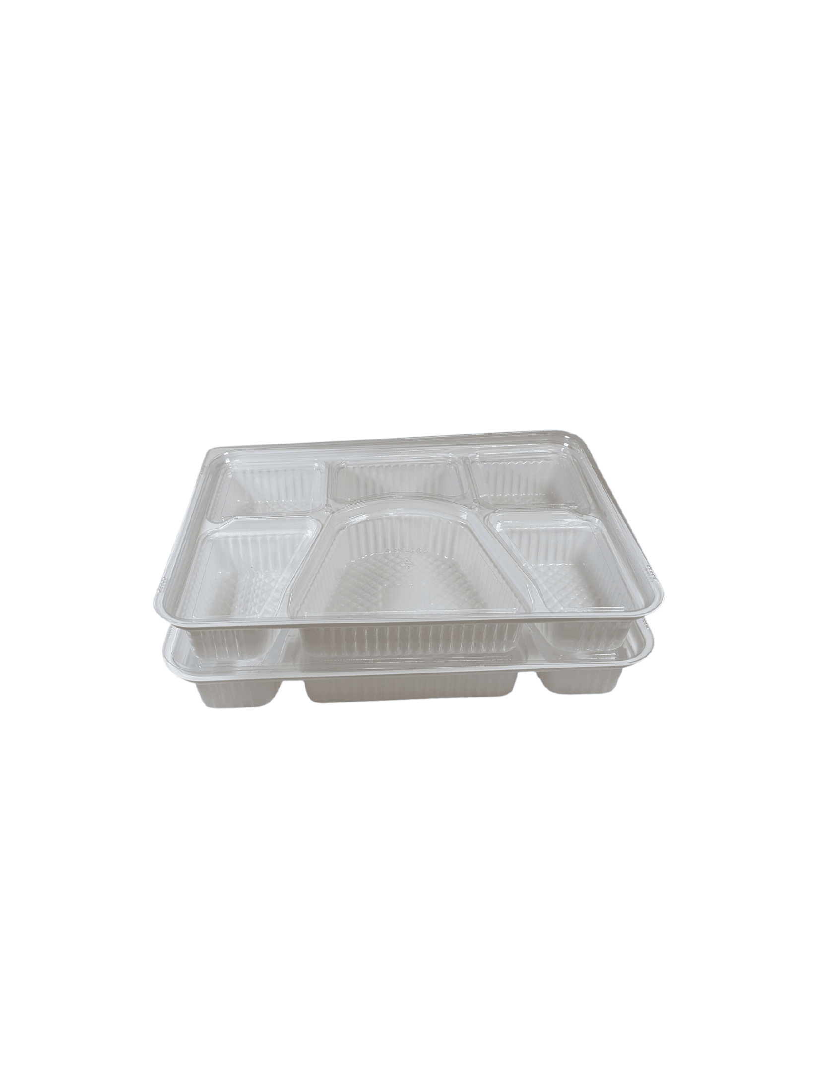 Bento Box 6 Compartment Tray with Lid 10.5 x 8.25" 100/sets