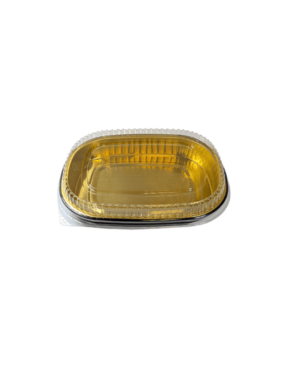 Large Black & Gold Foil Entree Container 72oz. 50/ctn