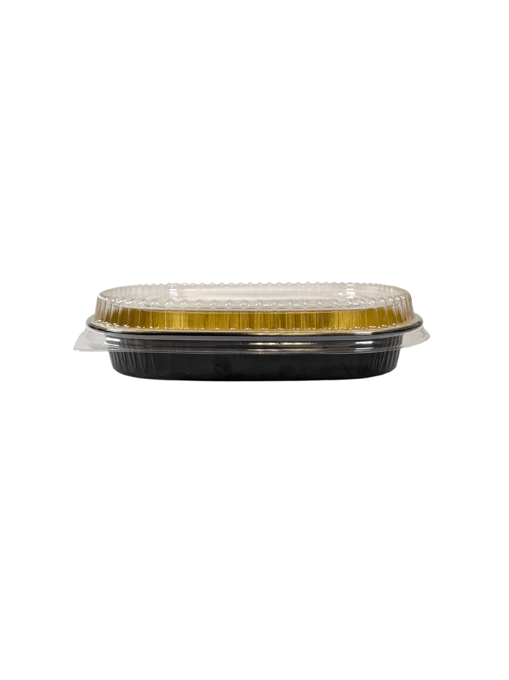 Large Black & Gold Foil Entree Container 72oz. 50/ctn