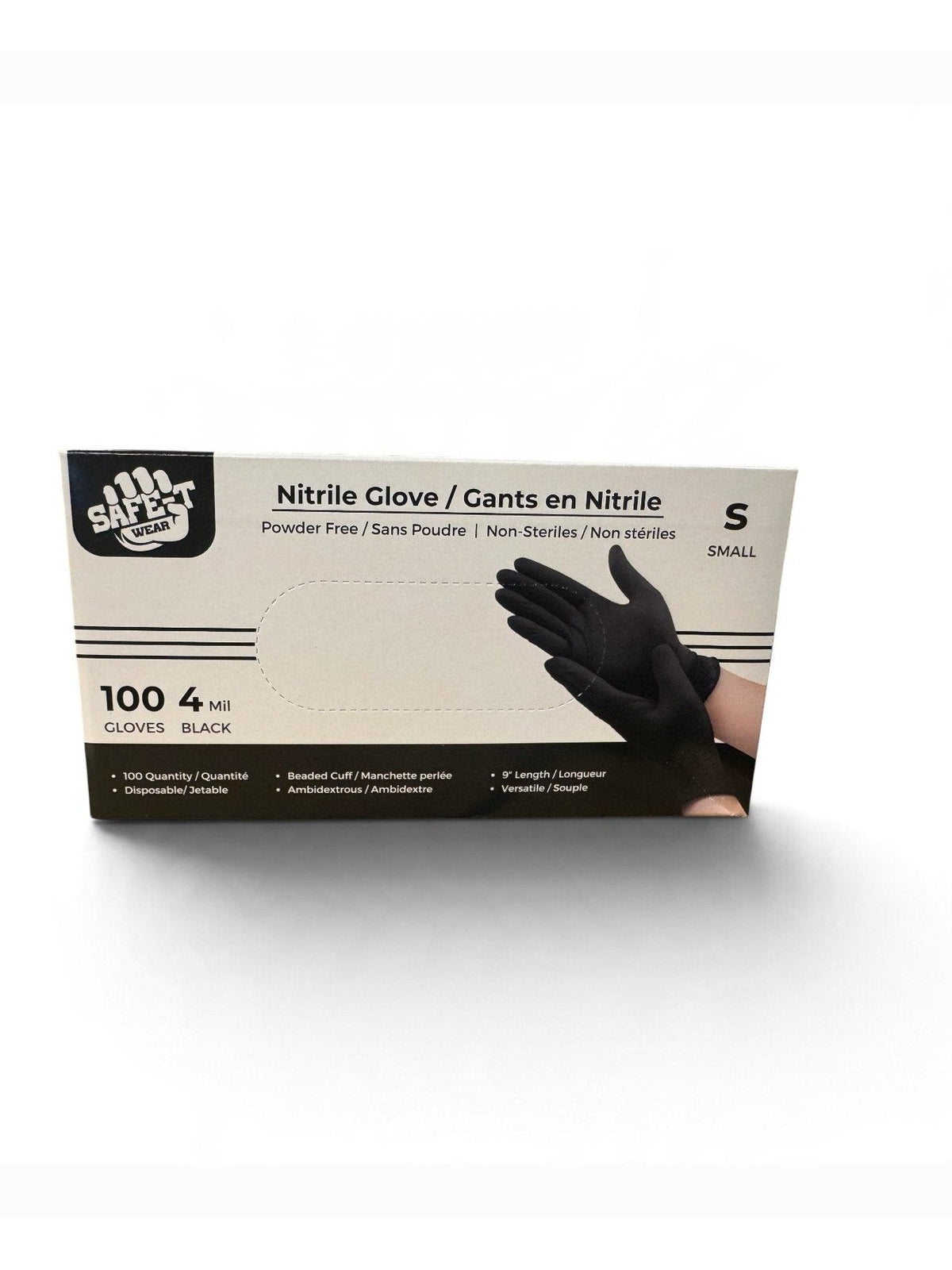 Nitrile Gloves Small Black Powder Free 100/pk