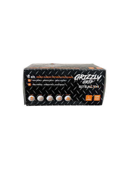 Nitrile Orange Grizzly Grip Diamond Textured 100/pk
