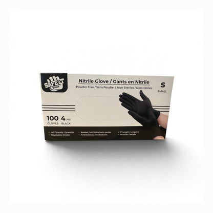 Nitrile Gloves Small Black Powder Free 100/pk cue-supplies